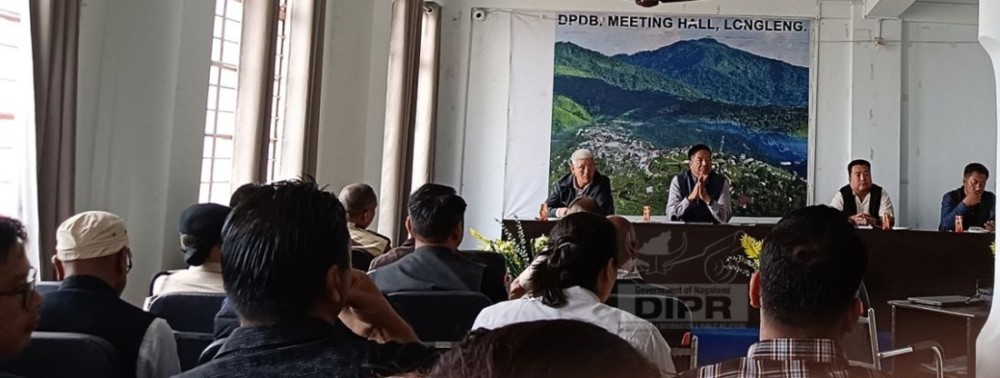 DC and Vice Chairman DPDB Longleng, W Manpai Phom addressing the meeting held at the DPDB hall Longleng on April 11. (DIPR Photo)